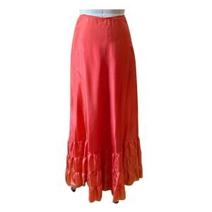 Vintage Thea Porter Couture for Giorgio Sunset Orange Ruffled Ball Skirt Size XS